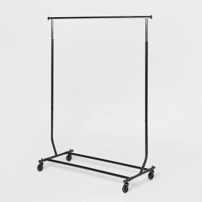 heavy duty garment rack - brightroom™: metal frame, rolling clothing storage, 101.2 lb capacity, 75.39" width, black