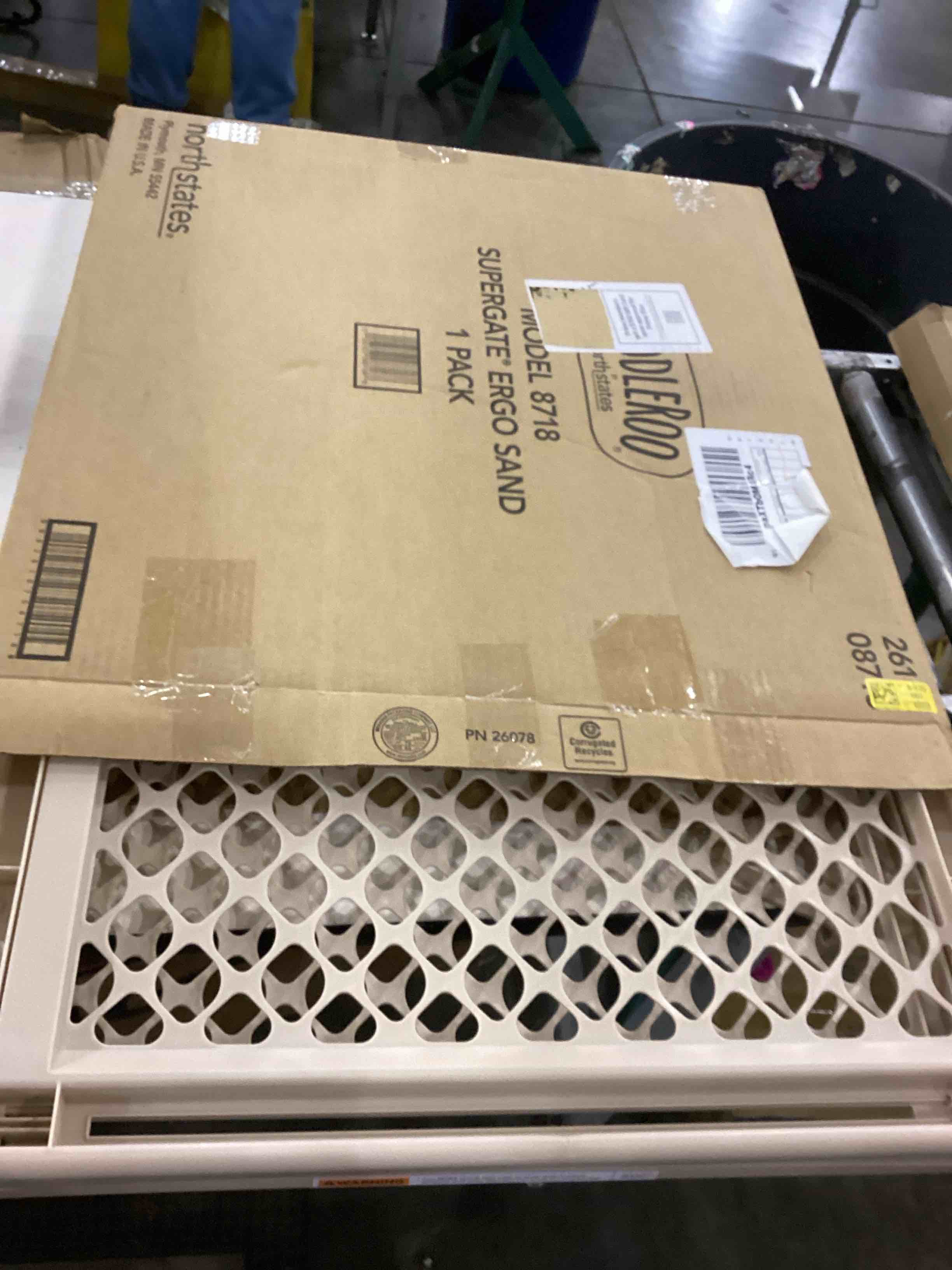 Toddleroo by North States - Supergate Ergo Baby Gate: Plastic Baby Gate for Stairs & Doorways - Adjustable Indoor Safety Gate - Made in USA - 26 to 42 Inches Wide - 26 Inches Tall - Sand