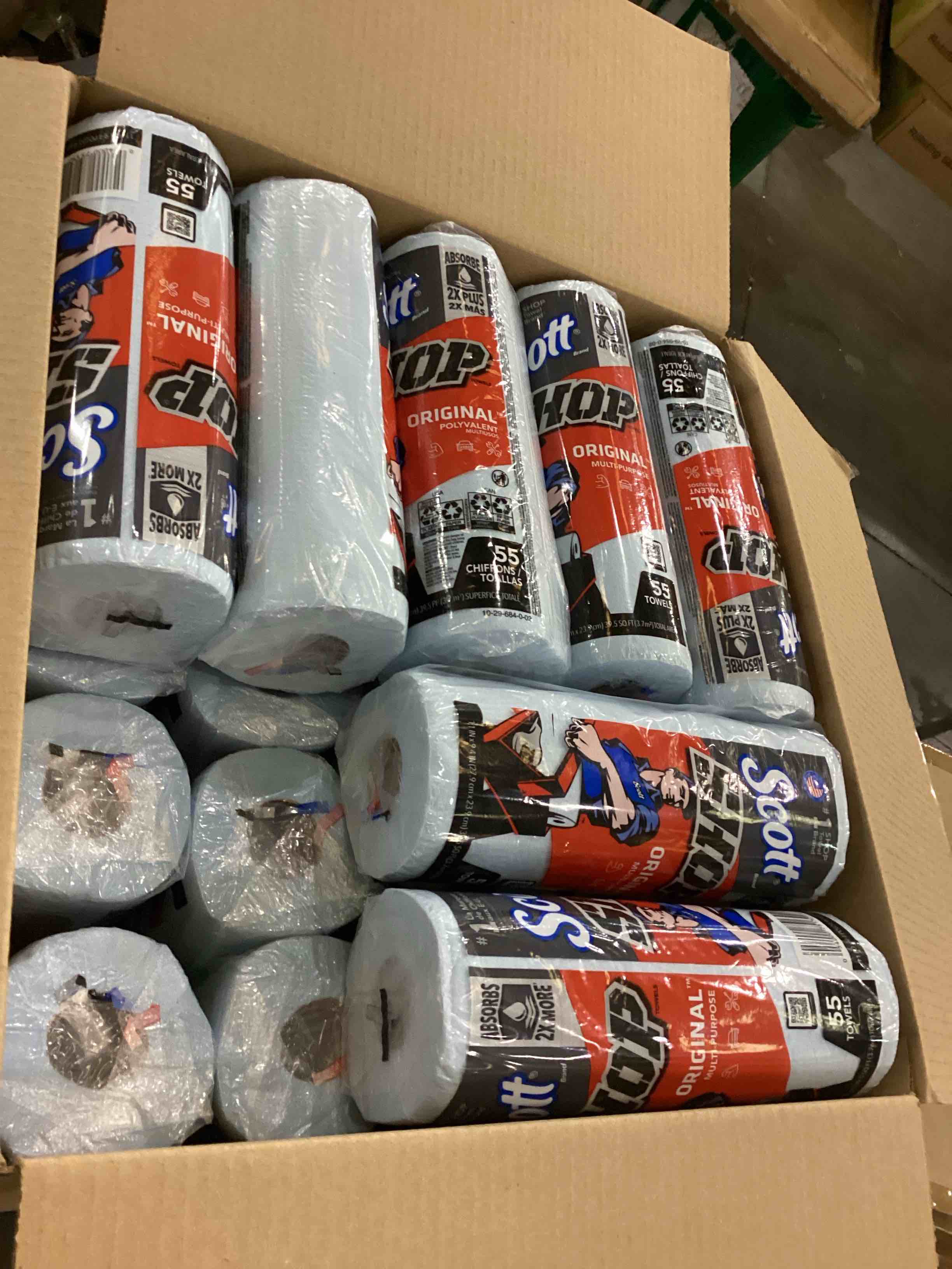 scott shop towels original (75130), blue shop towels, 1 roll/pack, 30 packs/case 30 count (pack of 1) blue