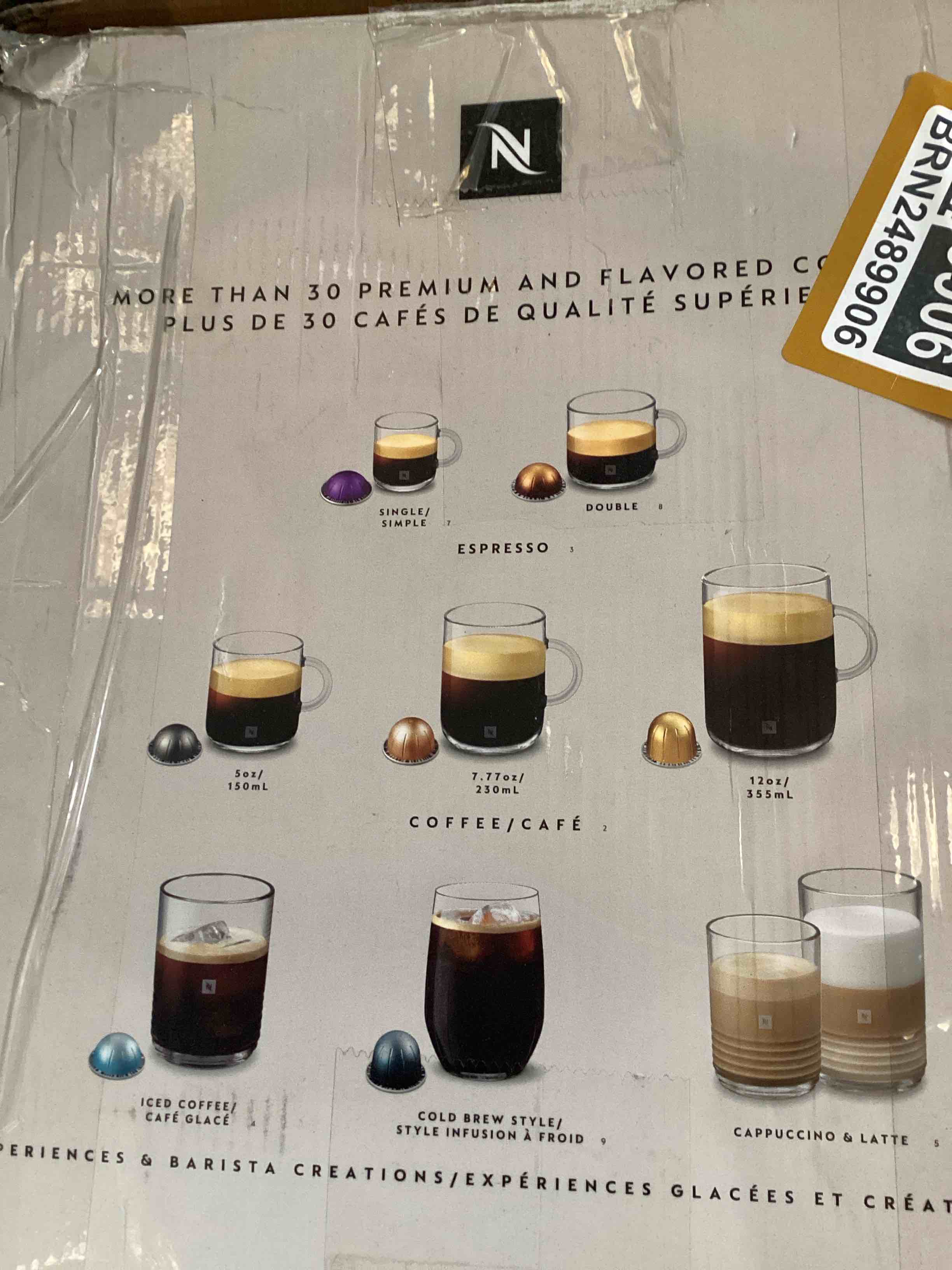 Condition photo showing As Is for Nespresso Vertuo Pop+ Coffee and Espresso Maker by Breville with Milk Frother, Coconut White