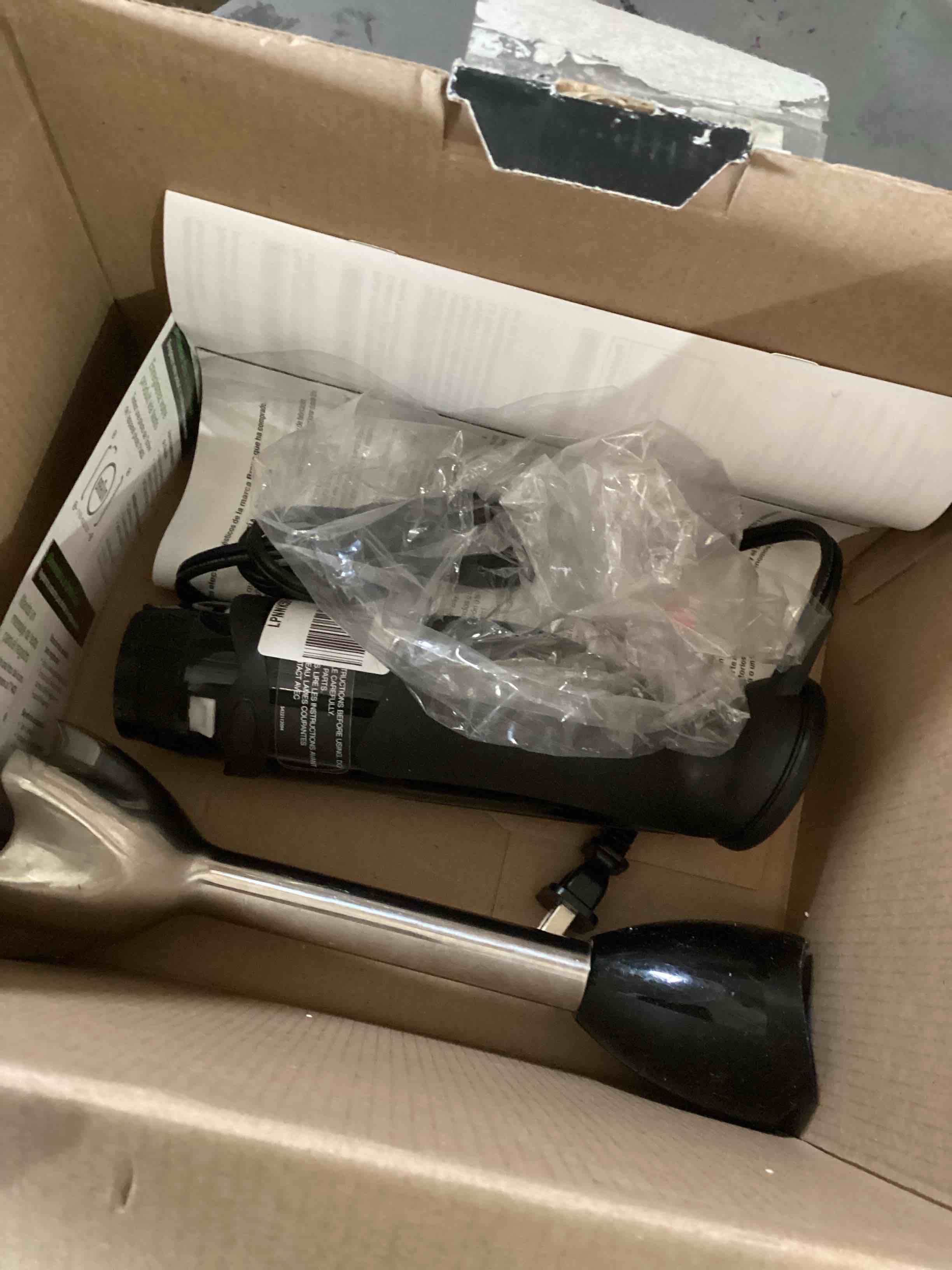 Condition photo showing As Is for Braun MQ5025 Hand Blender Multiquick Vario, MQ5025, Black Blender, Whisk, Beaker & Chopper