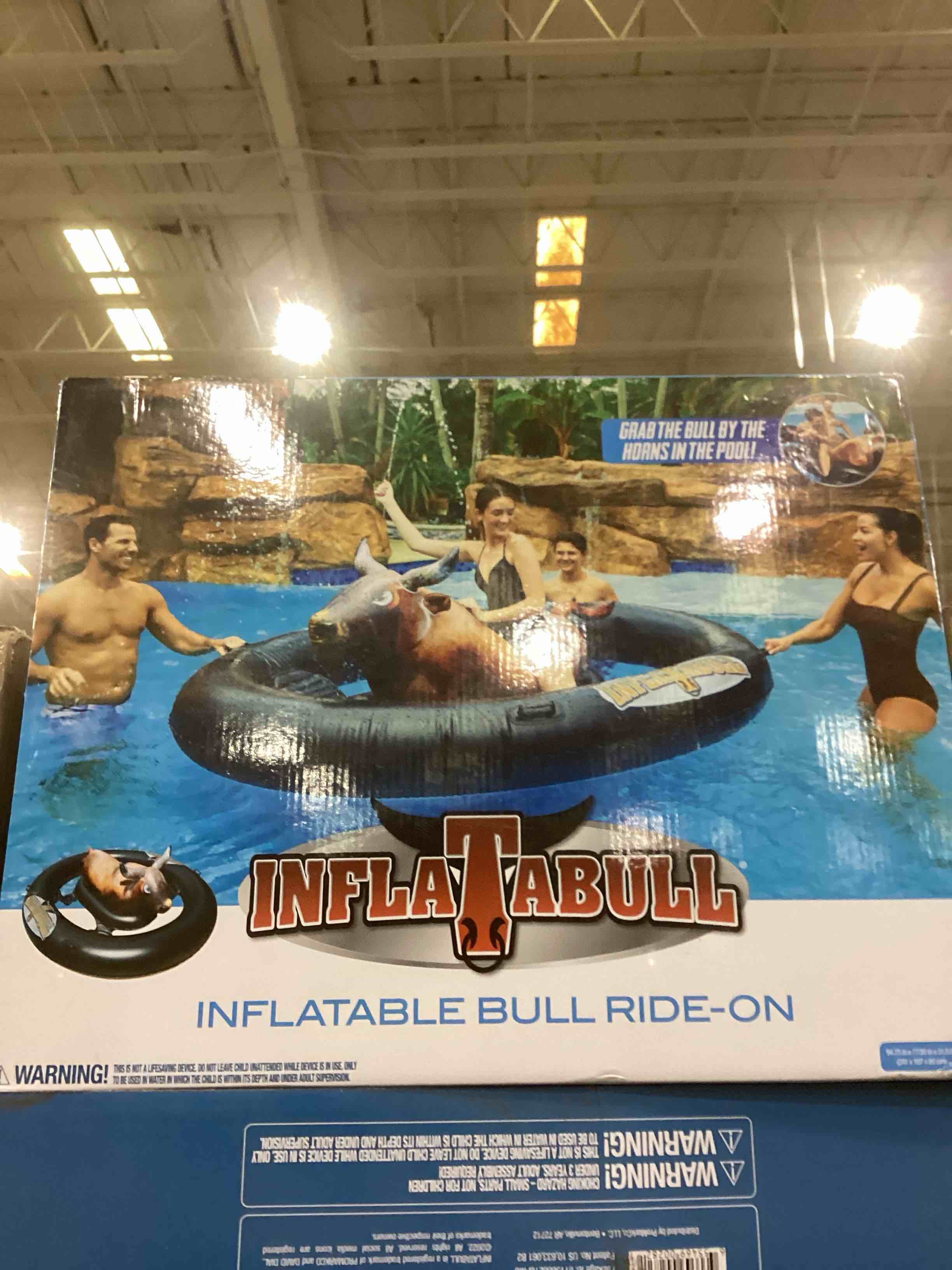 Inflatabull - Inflatable Pool Float Toy with Bull - Swimming Pool Floatie for Families, Adults, and Kids Ages 9 and Up