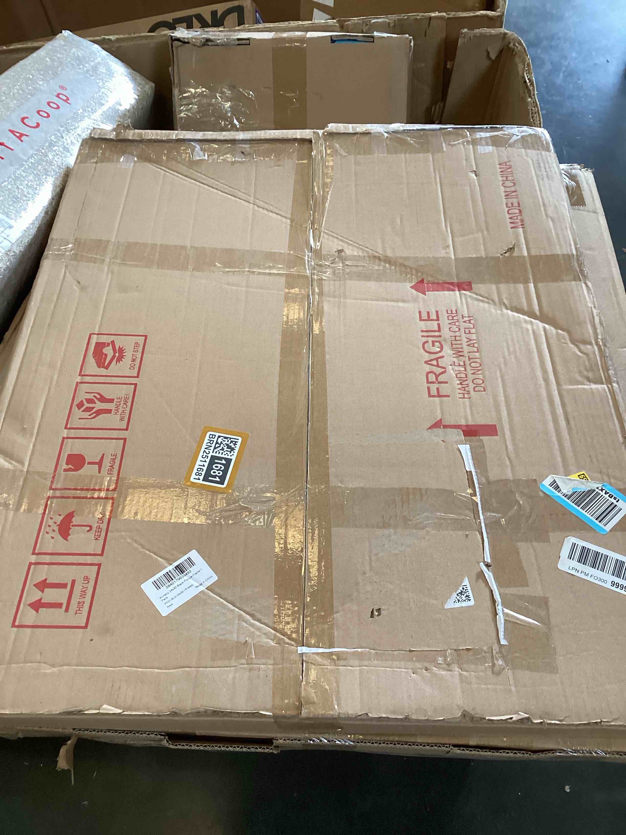 Condition photo showing As Is for Annecy 24x30 Picture Frame Black?1 Pack?, 24 x 30 Picture Frame for Wall Decoration, Classic Black Minimalist Style Suitable for Decorating Houses, Offices, Hotels 24x30 Black