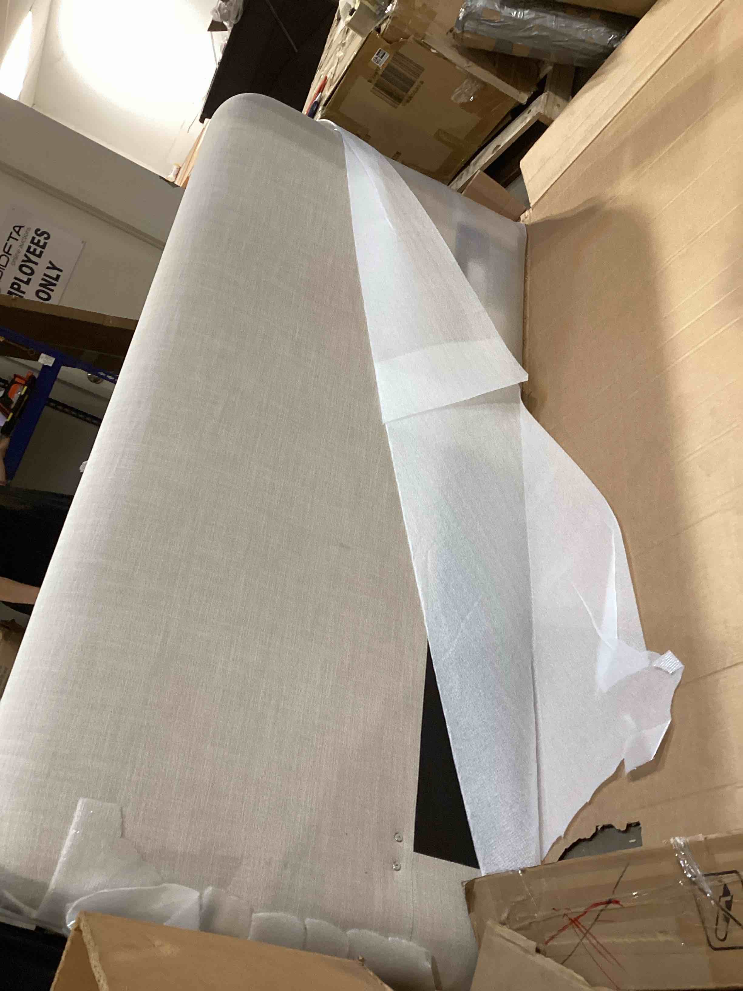 Condition photo showing As Is for (INCOMPLETE) eLuxurySupply Bailey Upholstered Platform Bed with Headboard, Queen