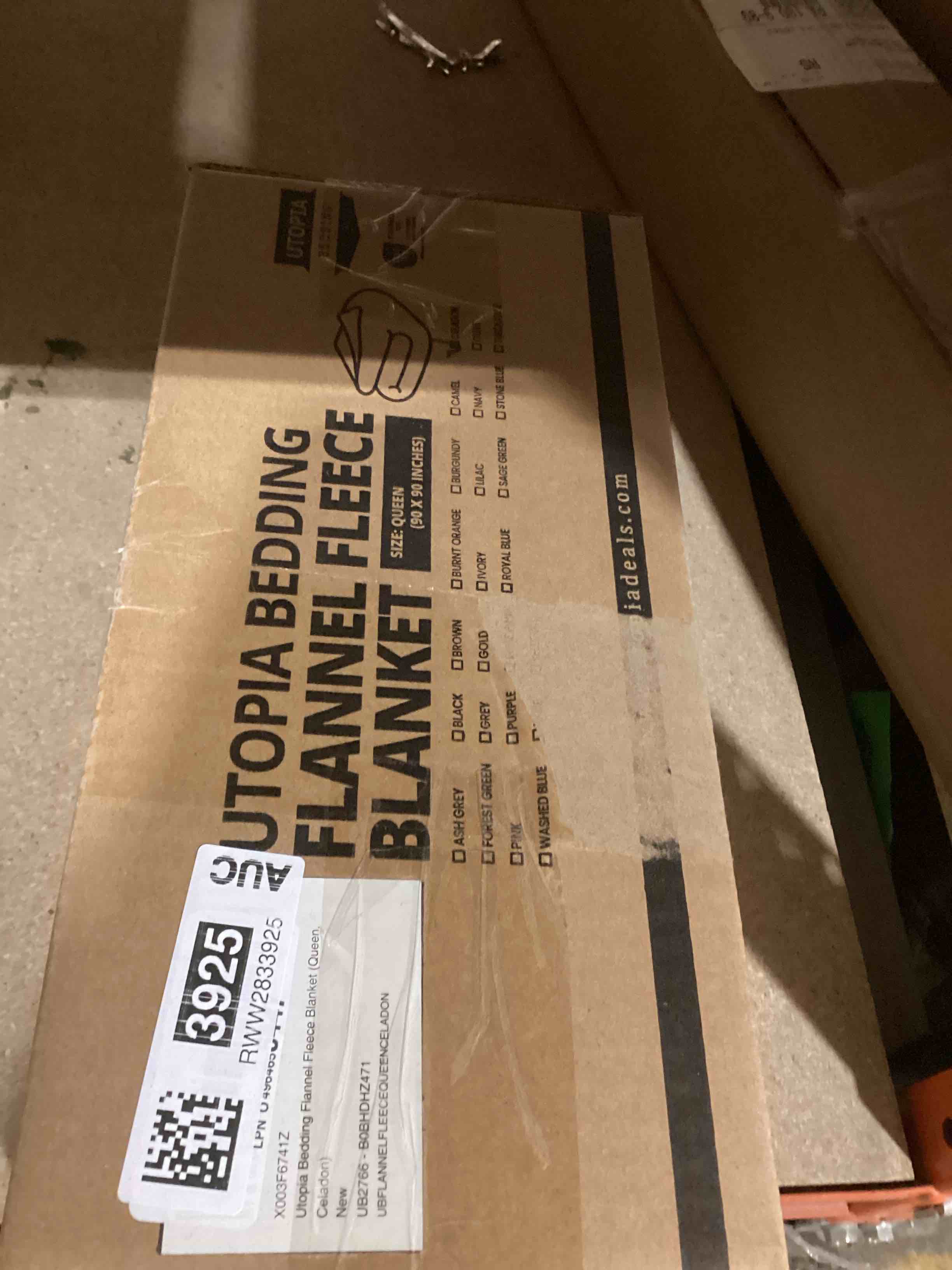 Condition photo showing New/Like New for Bedding Fleece Blanket Queen Size Celadon 300GSM Luxury Fuzzy Soft Anti-Static Microfiber Bed Blanket (90x90 Inch)