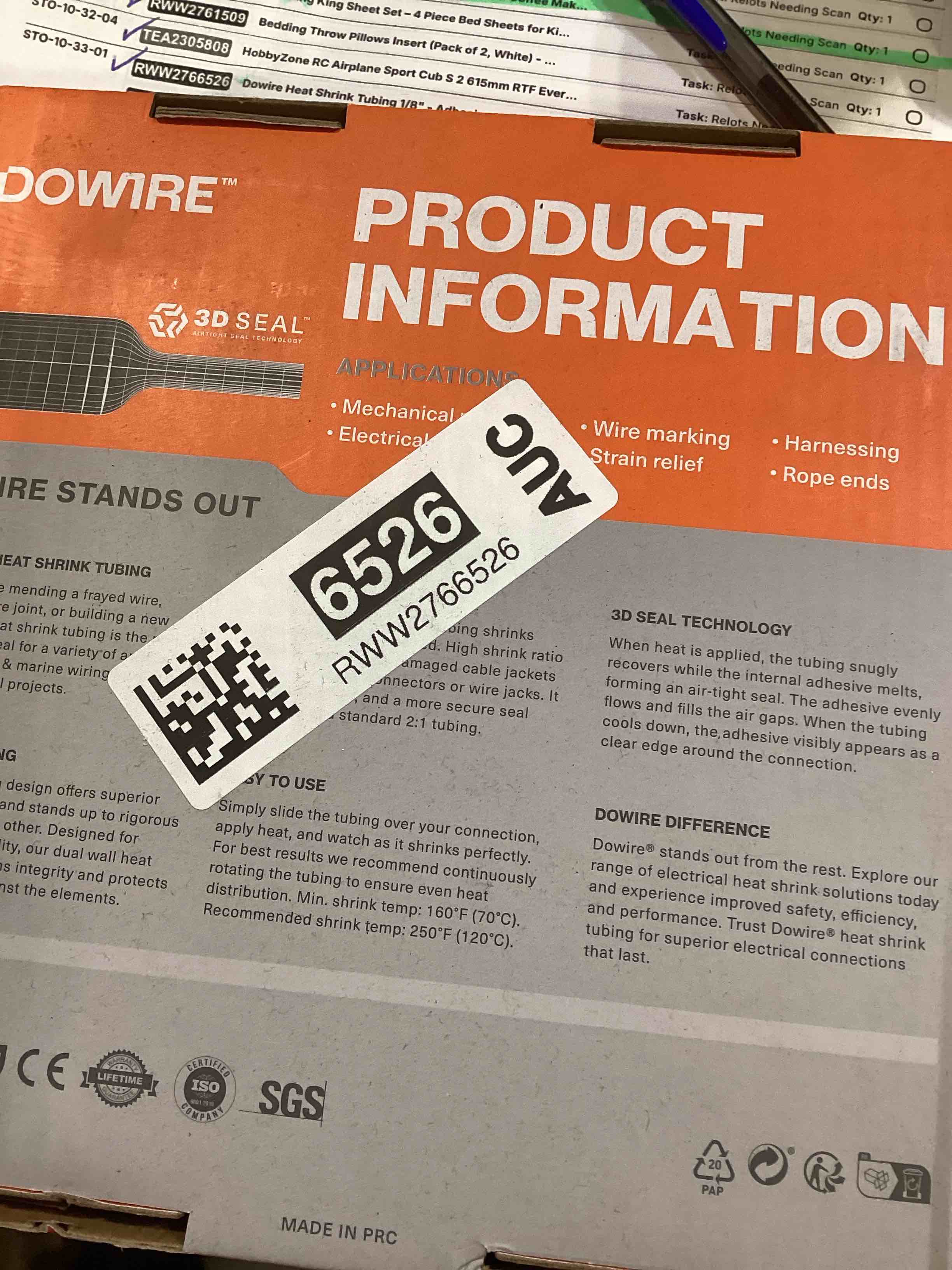 Condition photo showing New/Like New for Dowire Heat Shrink Tubing 1/8" - Adhesive Lined - 3:1 Ratio - Waterproof Marine Grade Shrink Tube - Wire Shrink Wrap Tubing - Red - 50 Feet
