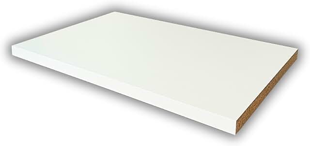 Condition photo showing As Is for sswbasics laminated white melamine shelf board 36 lx12 w