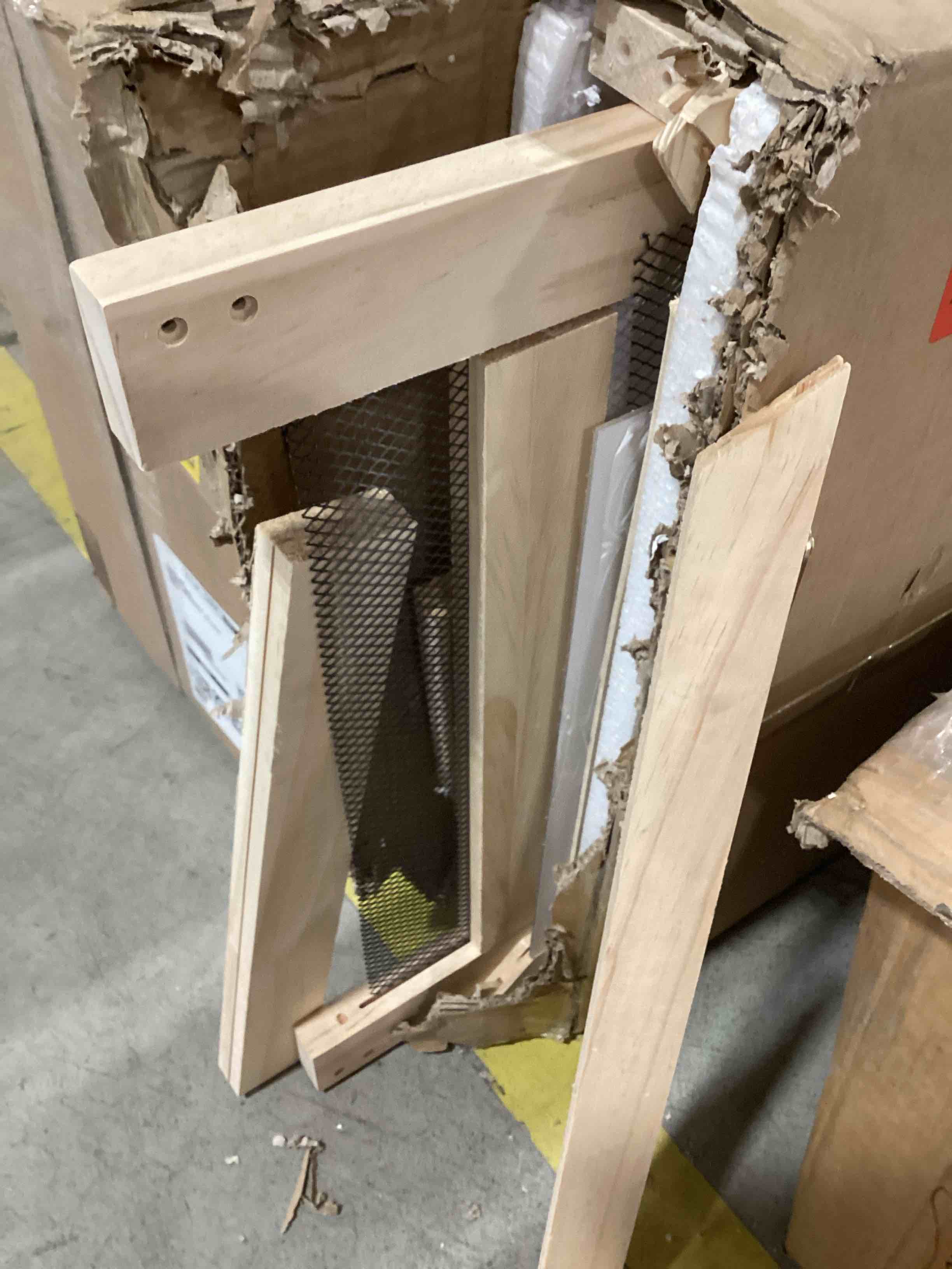 Condition photo showing As Is for garden cage outdoor wooden