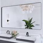 Lesamuel Filleted Corner Wall Mounted Mirror, Bathroom Mirror, Vanity Wall Mirror With Aluminum Frame