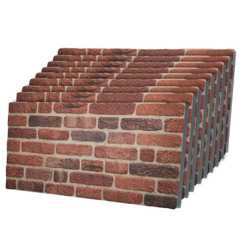 3D Wall Panels, Natural Brick Effect Styrofoam 20" x 40" Wall Paneling (9-pack) (Set of 9) Covers 48 sq ft