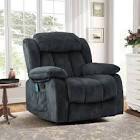 (Incomplete) 37.4" Wide Contemporary Compact Microfiber Swivel Rocker Manual Recliner Chair with Heat and Massage