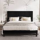 (Green)(Incomplete)Dunphy Upholstered Platform Bed with Adjustable Headboard