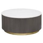 acus round marble top coffee table white
