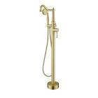 (Incomplete) 2 Handle Floor Mounted Freestanding Tub Filler with Brass Two-Function Handshower and Diverter