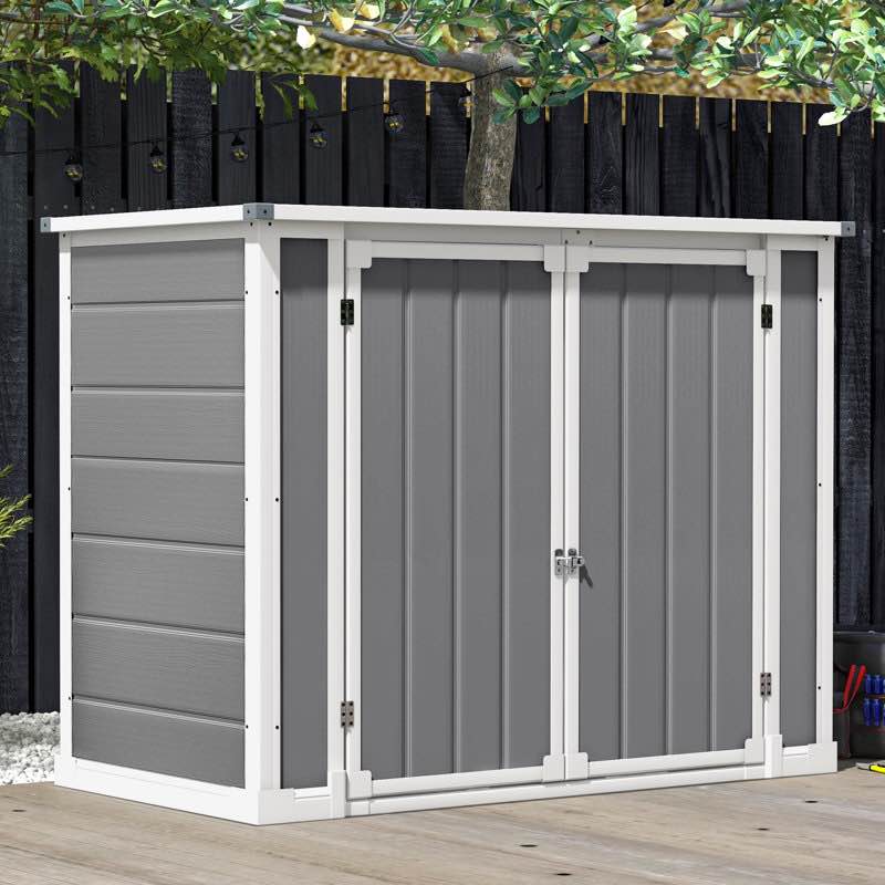 5 ft. w x 2 ft. d resin horizontal storage shed