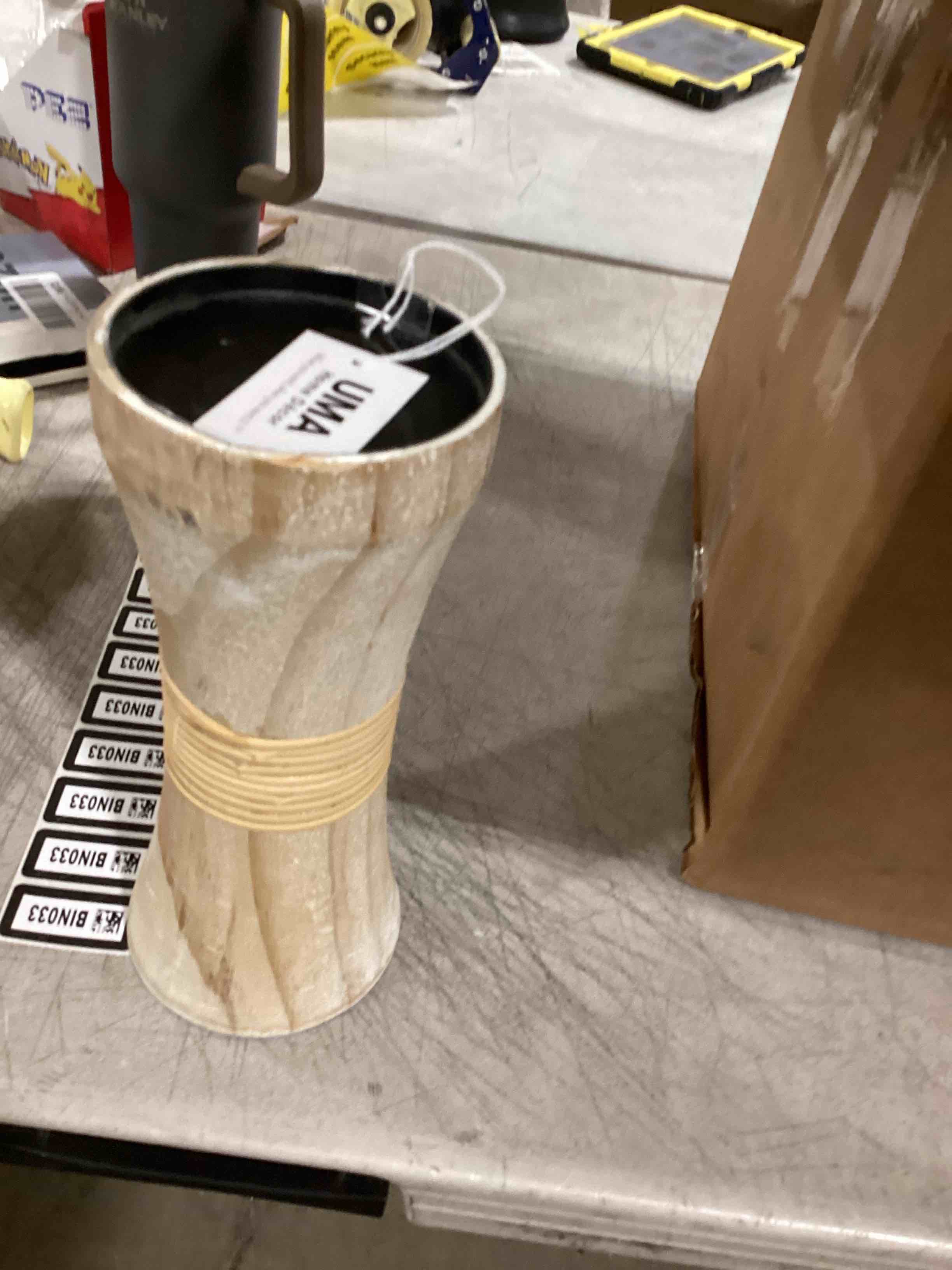 Deco 79 Brown Wood Natural Candle Holder 10 Inches Candlestick HoldsCandles Pillar Candle Holder