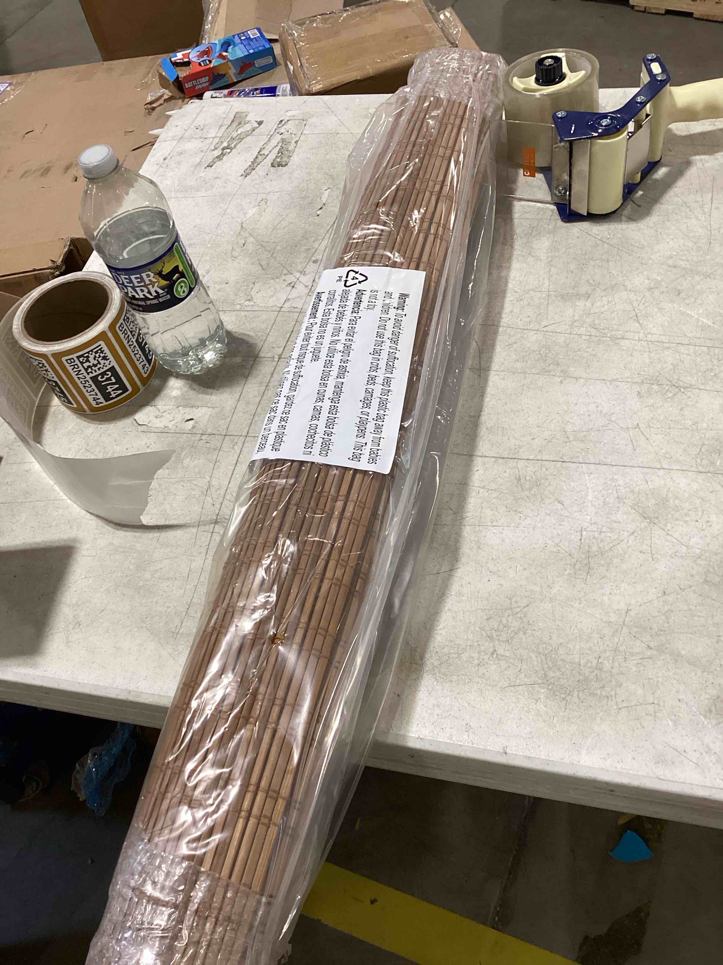 LazBlinds Cordless Bamboo Roman Shades, Privacy Blinds for Interior Windows, Room Darkening Roll Up Bamboo Blinds for Home & Patio, 34.5" W x 48" H, Eastfield Teak