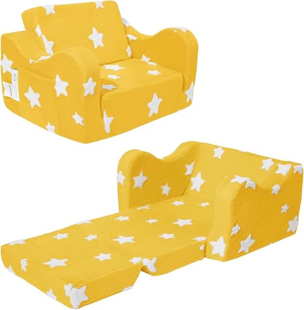 Condition photo showing As Is for kokoselene toddler couch, kids couch for toddler fold out, 2-in-1 convertible kid sofa to lounger be