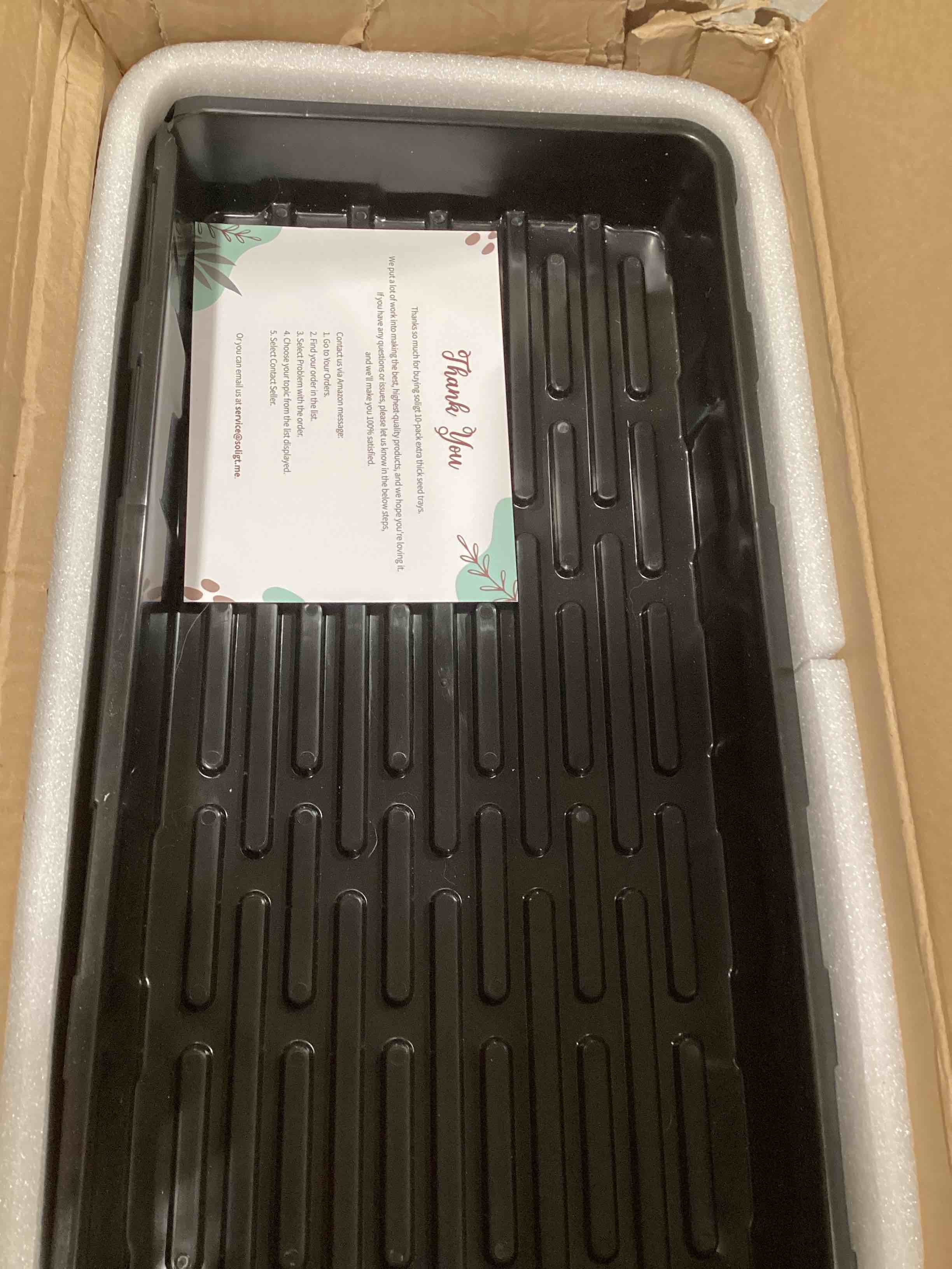 Condition photo showing Good Condition for soligt extra thick heavy duty 10 pack 1020 seed starting trays - microgreens growing trays seedling plant germination starter tray transplant fodder flats, no holes, no leakage, reusable…
