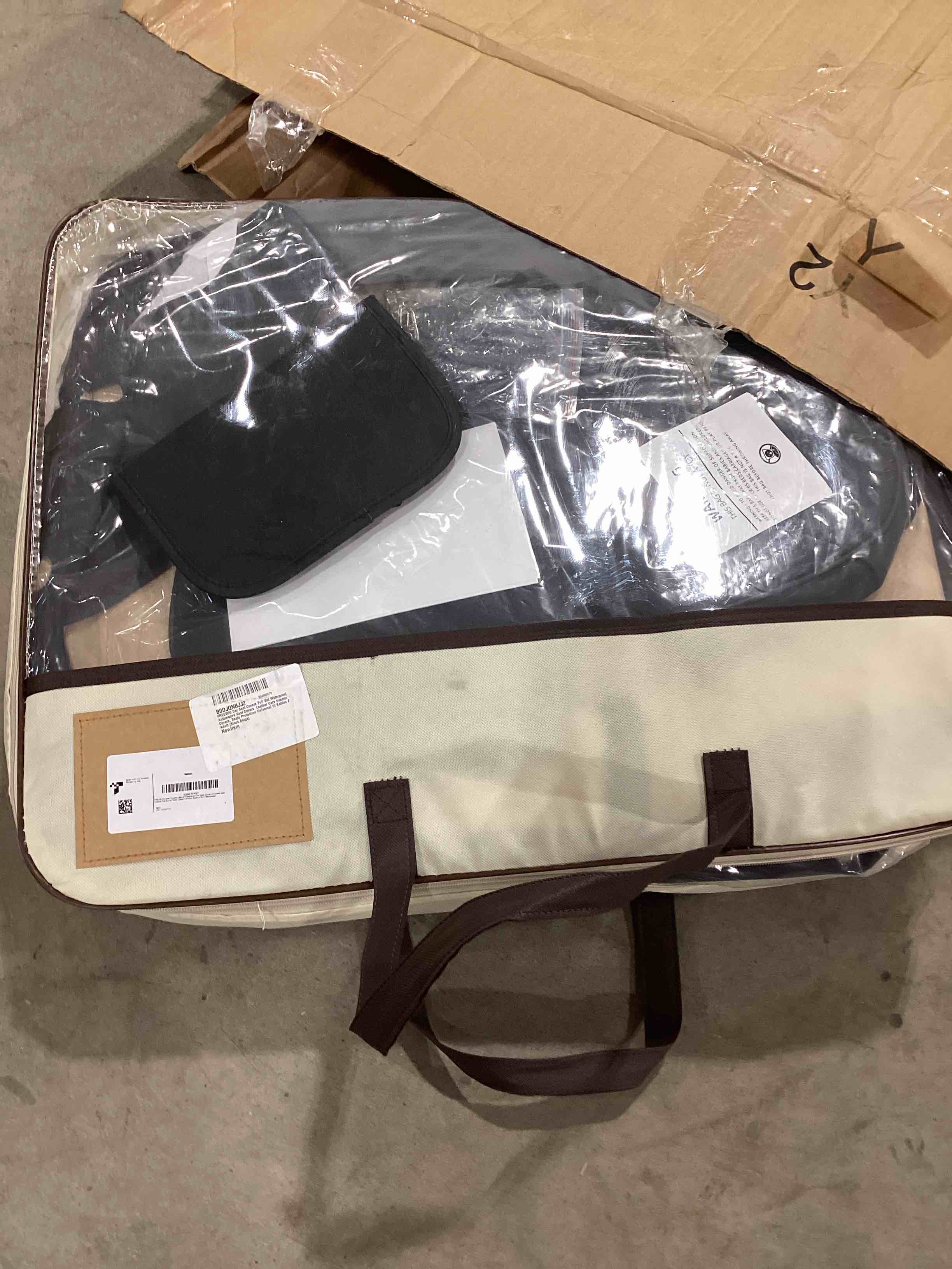 Condition photo showing As Is for freesoo car seat covers full set,waterproof automotive seat covers, leather cars interior covers, se