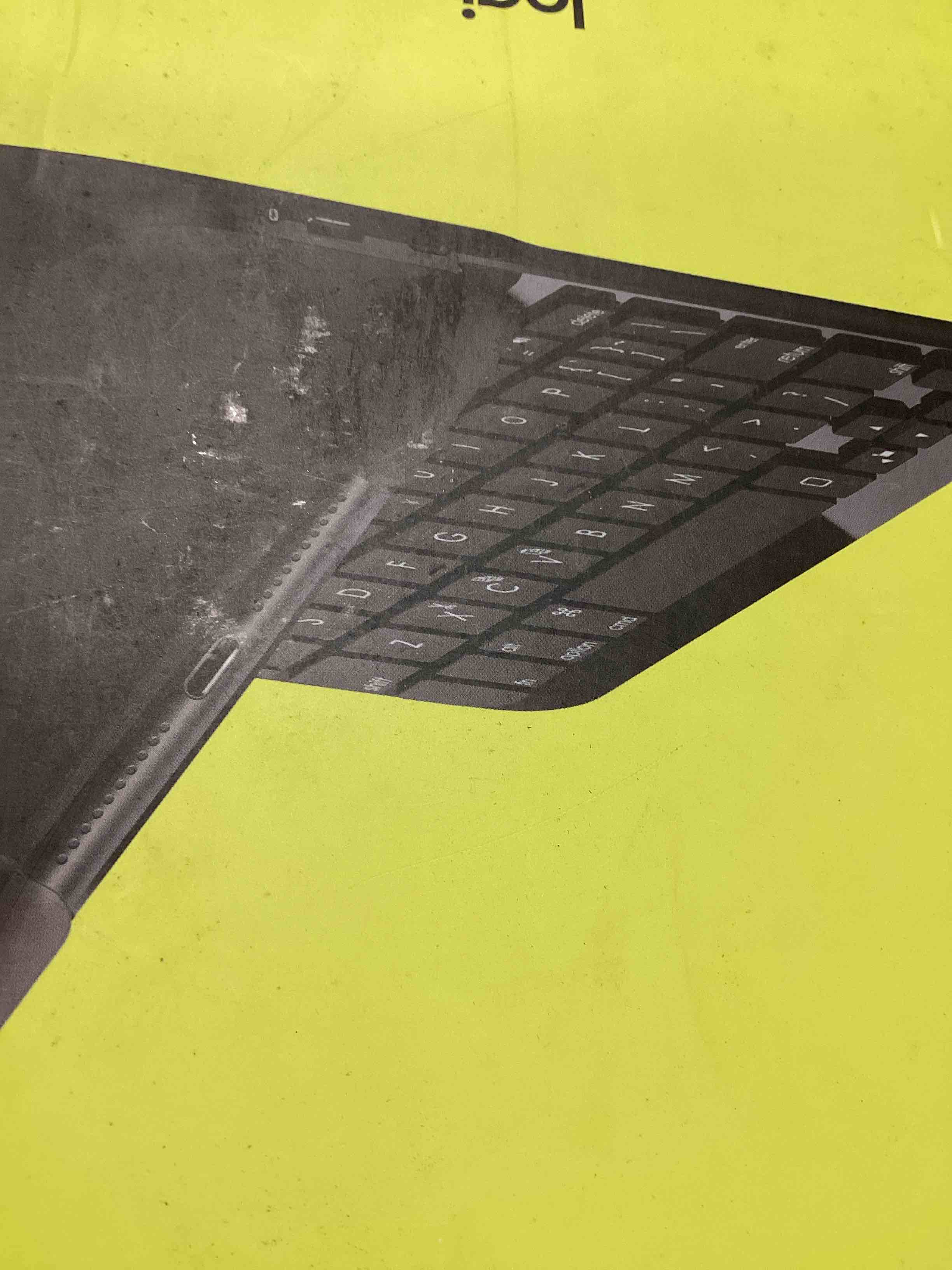 Condition photo showing As Is for logitech focus protective case with integrated keyboard for ipad mini 4, black