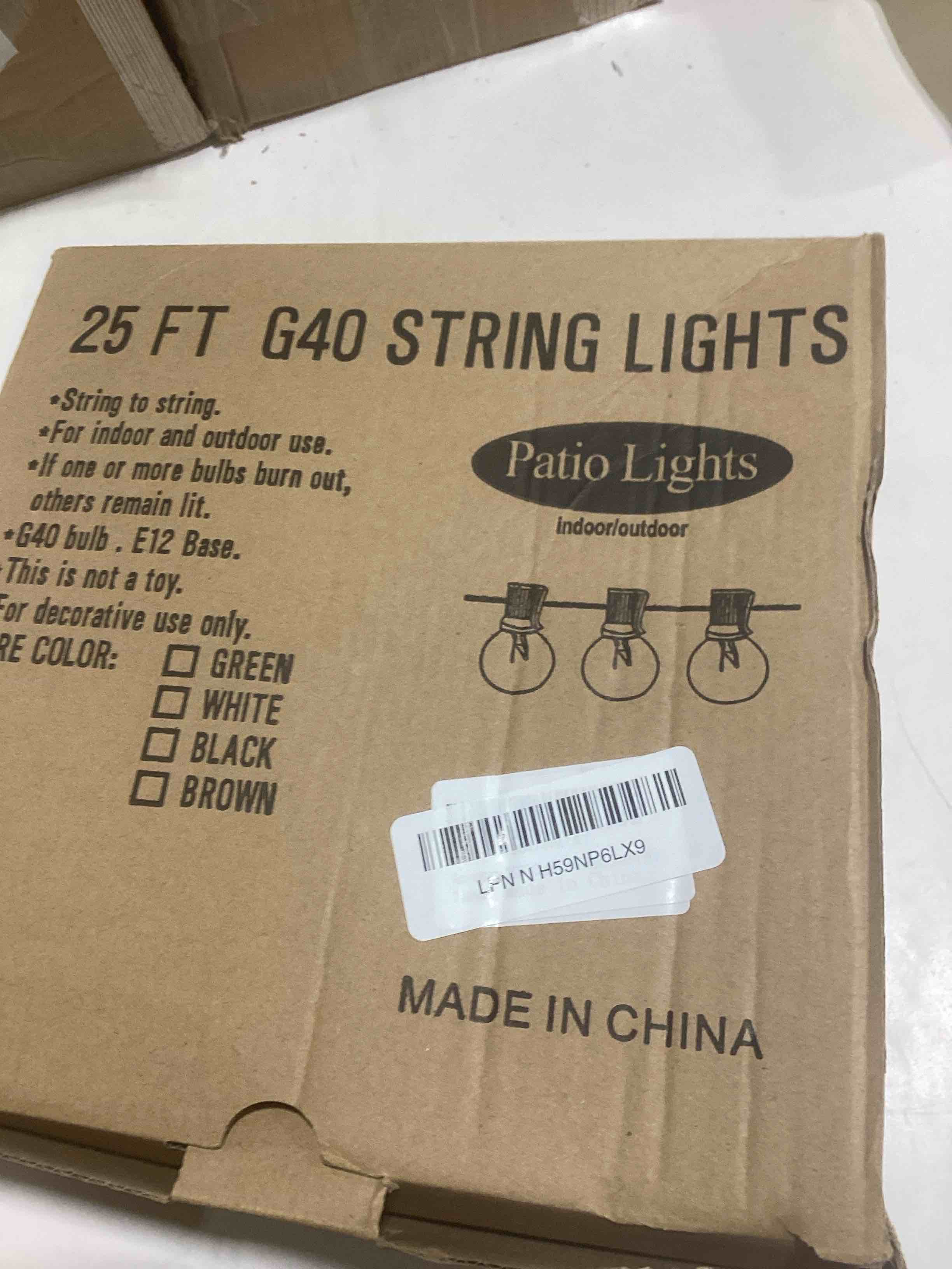 Romasaty 25FT Outdoor String Lights with 27 Clear Bulbs, G40 Globe Patio String Lights for Indoor/Ou
