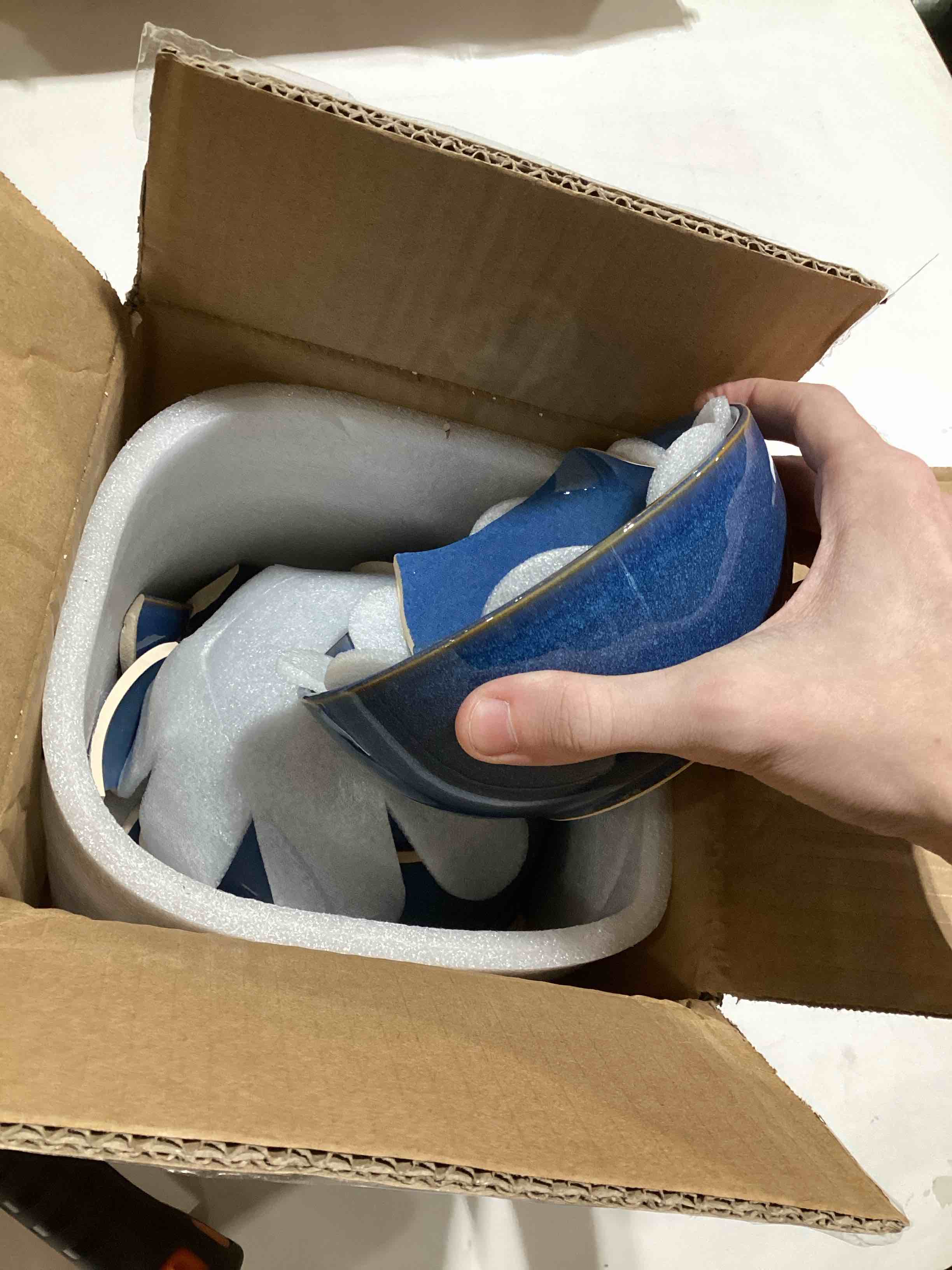 LE TAUCI Cereal Bowls 6 Inch, Ceramic Bowl Set for Soup, Dessert, Fruits, Salad, Noodle, Ramen, 22 Ounce Bowls for Kitchen, Set of 4, Ceylon blue