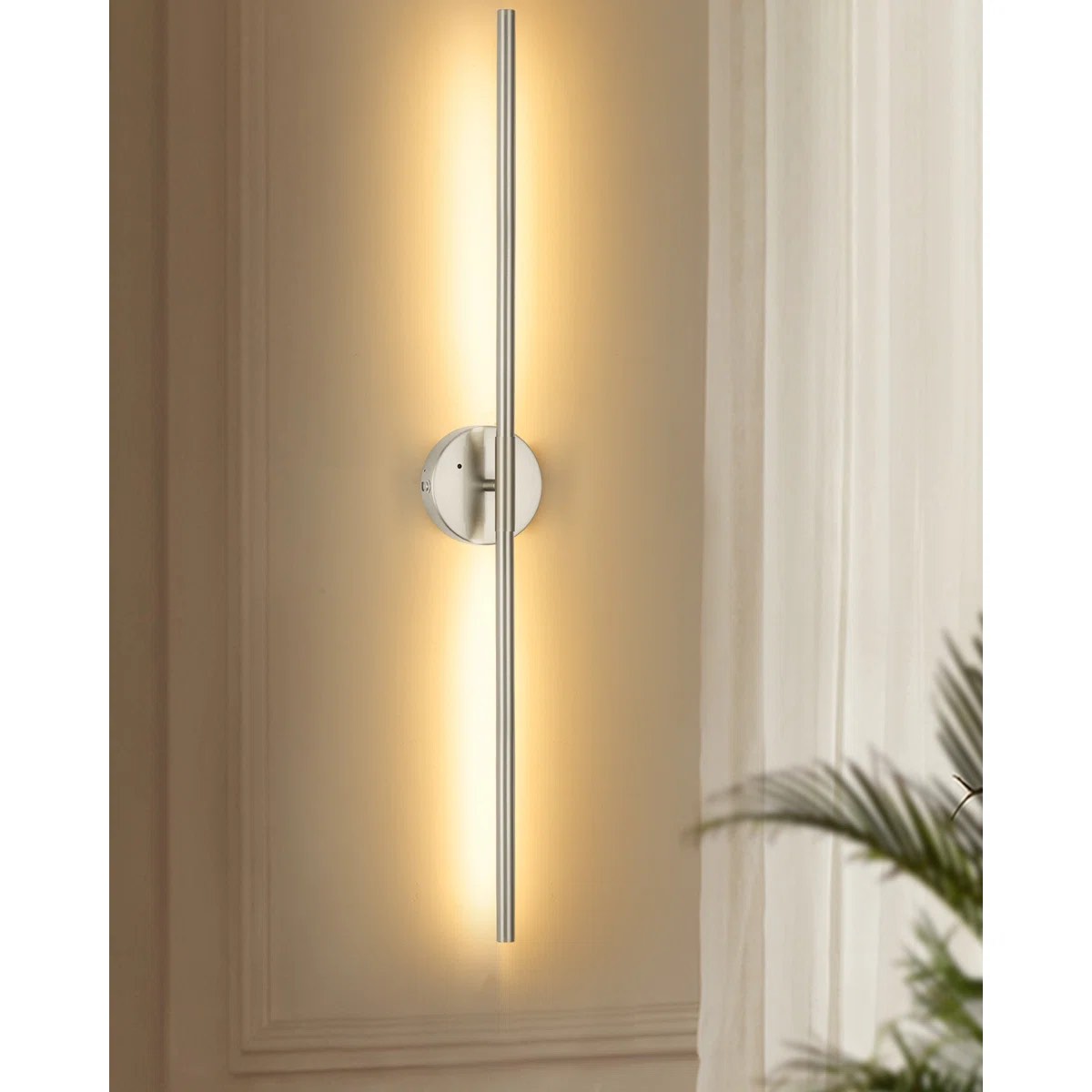 3000K/4500K/6000K Battery Operated Wall Sconces with Remote Control, 24'' Dimmable LED Wall Light