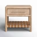 Colleen 1 - Drawer Leather Nightstand Color: Natural
