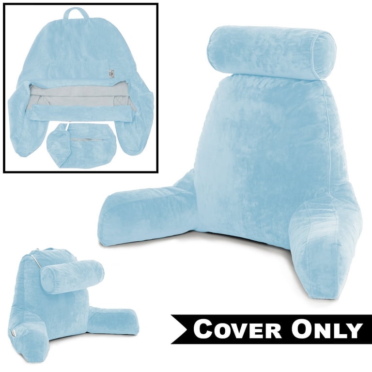 Husband Pillow Cover - Bed Rest Reading Pillow - Replacement Cover, Sky Blue