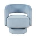 Lendia Mid-Century Modern Upholstered Split-Back Curved Sculpture Swivel Accent Chair
