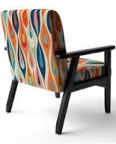 Retro Abstract Drops XI - Velvet Upholstered Midcentury Arm Chair
