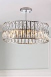 modern crystal drum chandelier, 6-light pendant lighting fixture with metal frame for living room, dining room, and bedroom (bulbs not included)