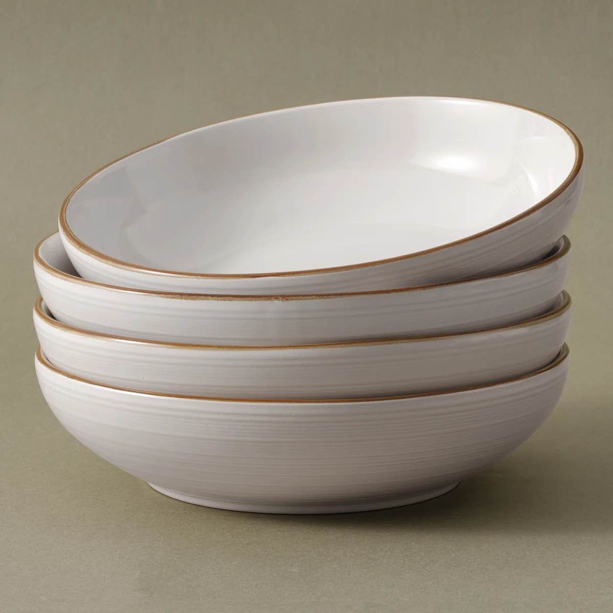 ( incomplete )( 3 pcs ) 4 Piece 8.6 Inch Pasta Bowl Set, Stoneware Bowls Set
