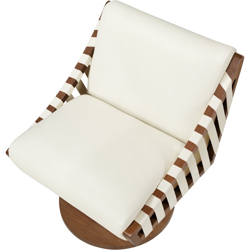 Quinton Vegan Leather Swivel Accent Chair
