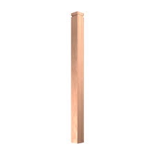 1 Pcs 3.5x48 Inch Solid Red Oak Square Newel Post - Box Contemporary Plain Style Stair Railing Inter
