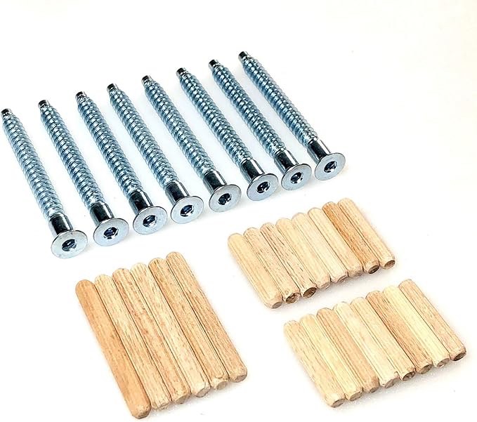 ReplacementScrews Hardware Kit Compatible with IKEA FLYSTA 2 x 4 Shelf Unit 303.772.42 - All Screws (104321) and Dowels (101339, 101345)