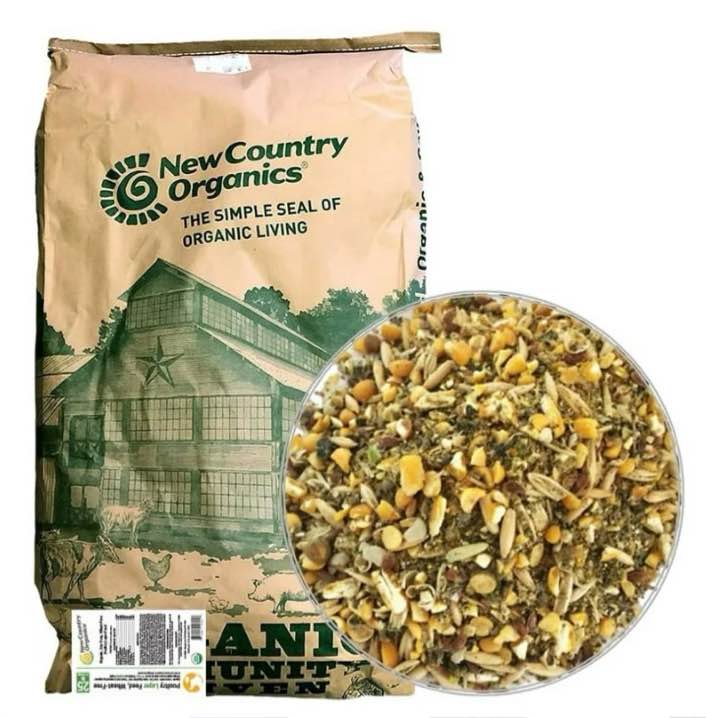 New Country Organics | Wheat-Free Chicken Feed 25lbs | Layer Feed for Laying Hens | Gluten-Free and Soy-Free | 17% Protein | Certified Organic and Non-GMO Chicken Food | 25 lbs Bag