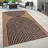 paco home indoor and outdoor rug boho abstract line pattern in black brown, size: 7'10" x 11'2"