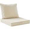 Codi Outdoor Chair Cushions for Patio Furniture 19x19, Waterproof Deep Seat Cushion Replacement for Outside Dining Chairs, Couch, Sofa, Washable Removable Cover with Handle & Adjustable Straps, Beige