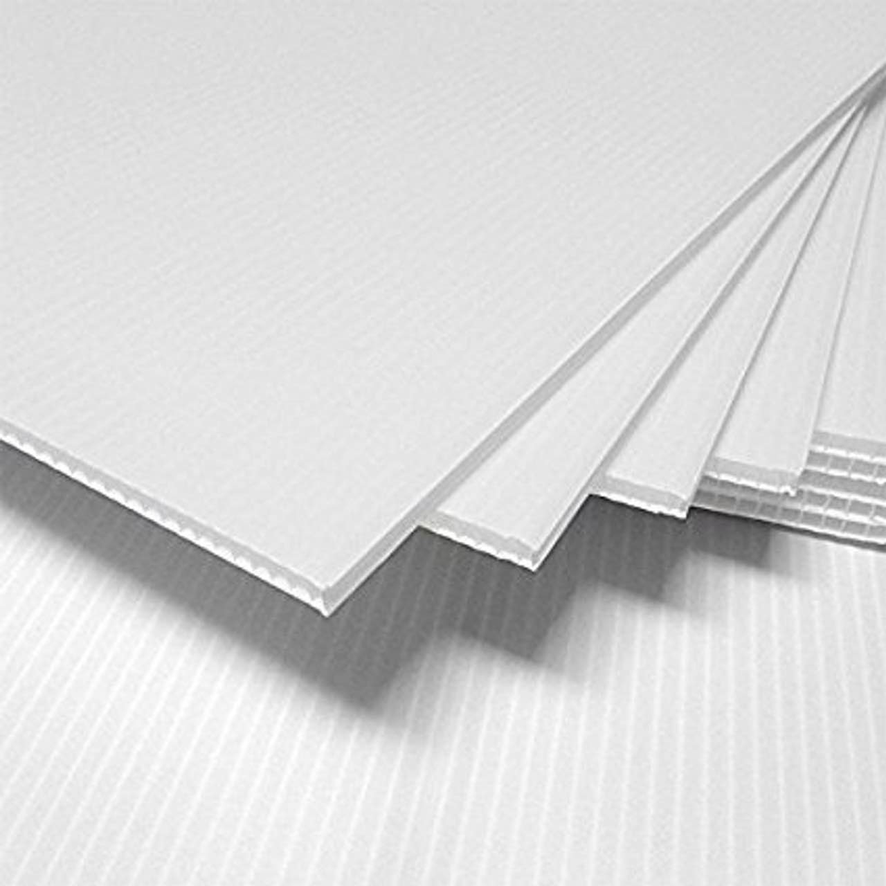 Aviditi Plastic Corrugated Sheets, 48" x 96", White, Weather and Stain Resistant, For Packaging, Signage, Skid Protection, Arts and Crafts, 10 Sheets