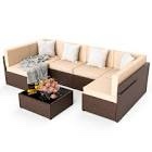 (incomplete) Pamapic Patio Furniture Set, 7 Pieces Modular Outdoor Sectional, Patio Sectional Sofa Conversation S