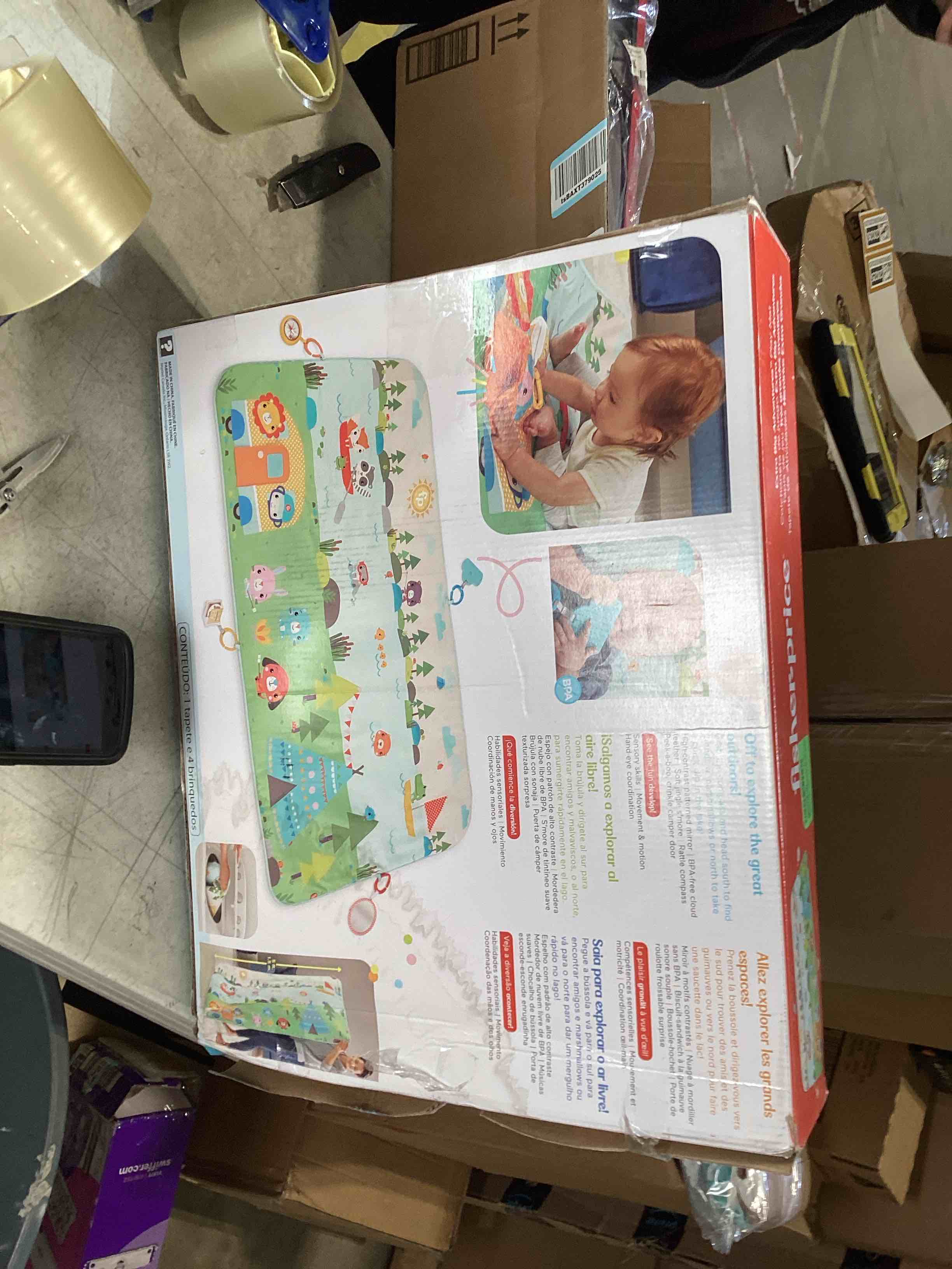 79x71 foldable baby play mat for floor, extra large non-toxic tummy time and crawling playmat, thick foam play mat for baby, reversible portable babies floor mats for infant, toddler