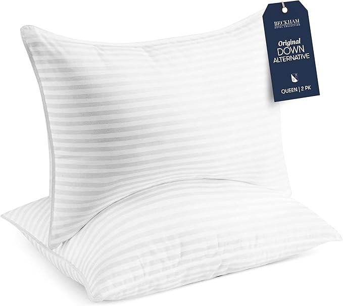 Condition photo showing As Is for Beckham Hotel Collection Bed Pillows Standard/Queen Size Set of 2 - Original Soft Down Alternative Pillow for Sleeping - Soft Support for Back, Stomach or Side Sleepers
