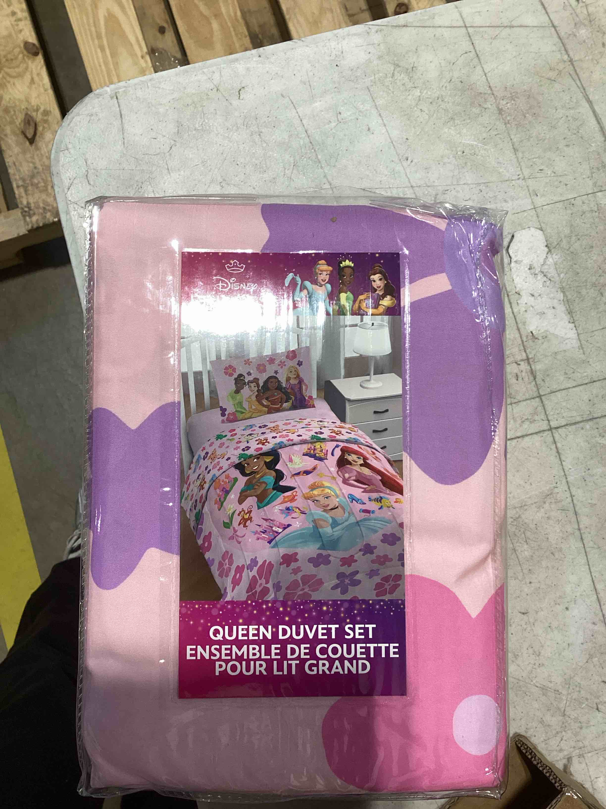 Condition photo showing As Is for Jay Franco Kids Duvet Cover Set – 3 Piece Super Soft Bedding with Sham Pillowcase, Cover ONLY Comforter Not Included, Pink - Princess, Queen