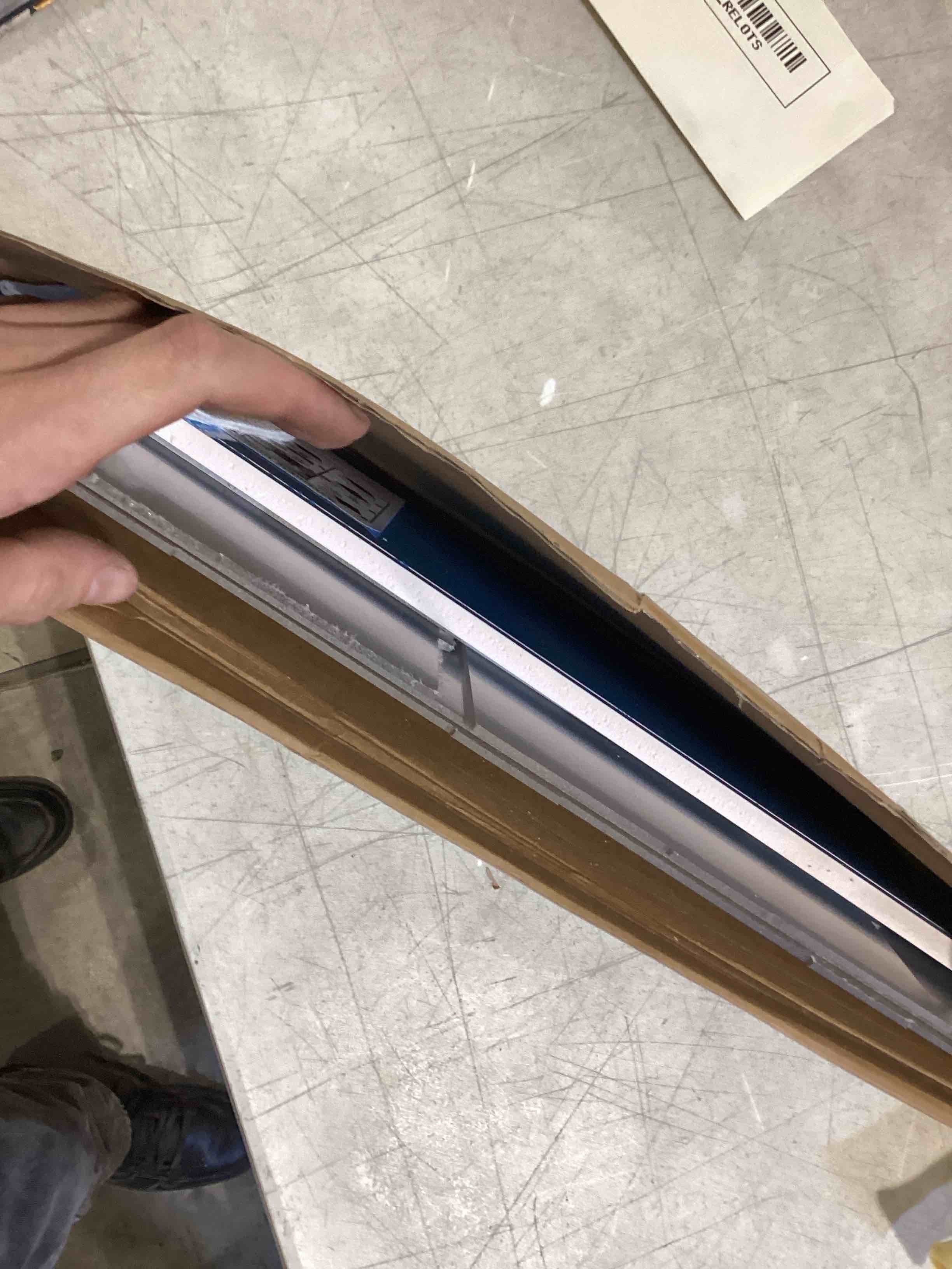 Condition photo showing As Is for Clear Acrylic Display Case, Self-Assembly Acrylic Box with Transparent Side Door and White Thick Base, Dustproof Protection Showcase Organizer for Collectible Doll Toy Model (45X20X30cm/18X8X12inch) 18 x 8 x 12 inches