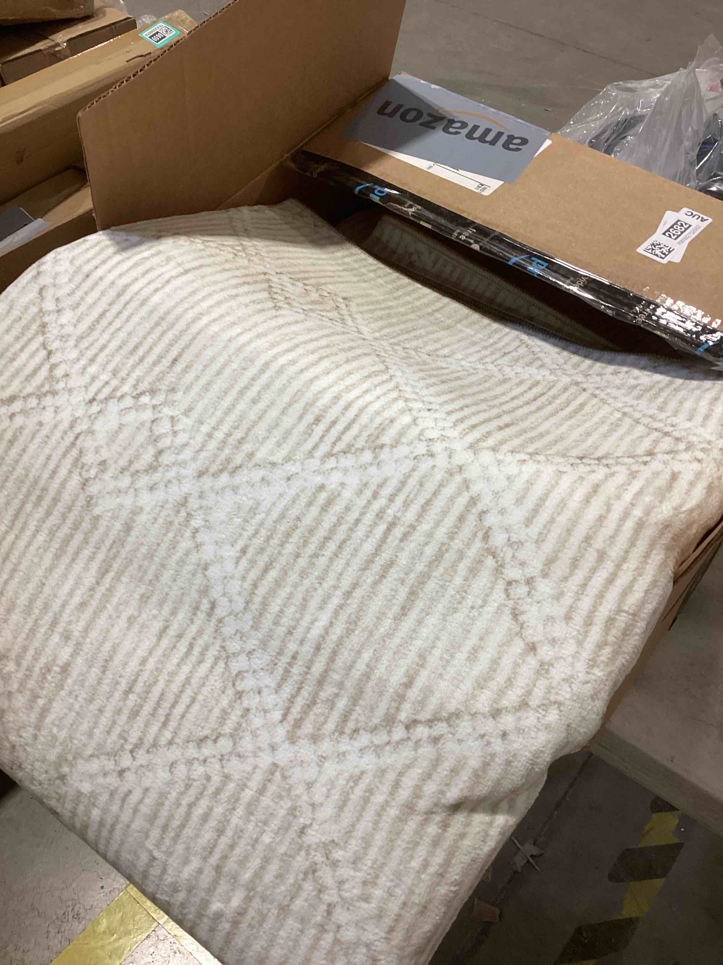 Condition photo showing As Is for similar product Area Rug Living Room Rugs 8x10 - Large Soft Boho Geometric Rug, Non-Slip Foldable Washable Rugs Non Shedding Morden Indoor Floor Carpet for Living Bedroom Office Dining Room(Modern Beige,8'x10')