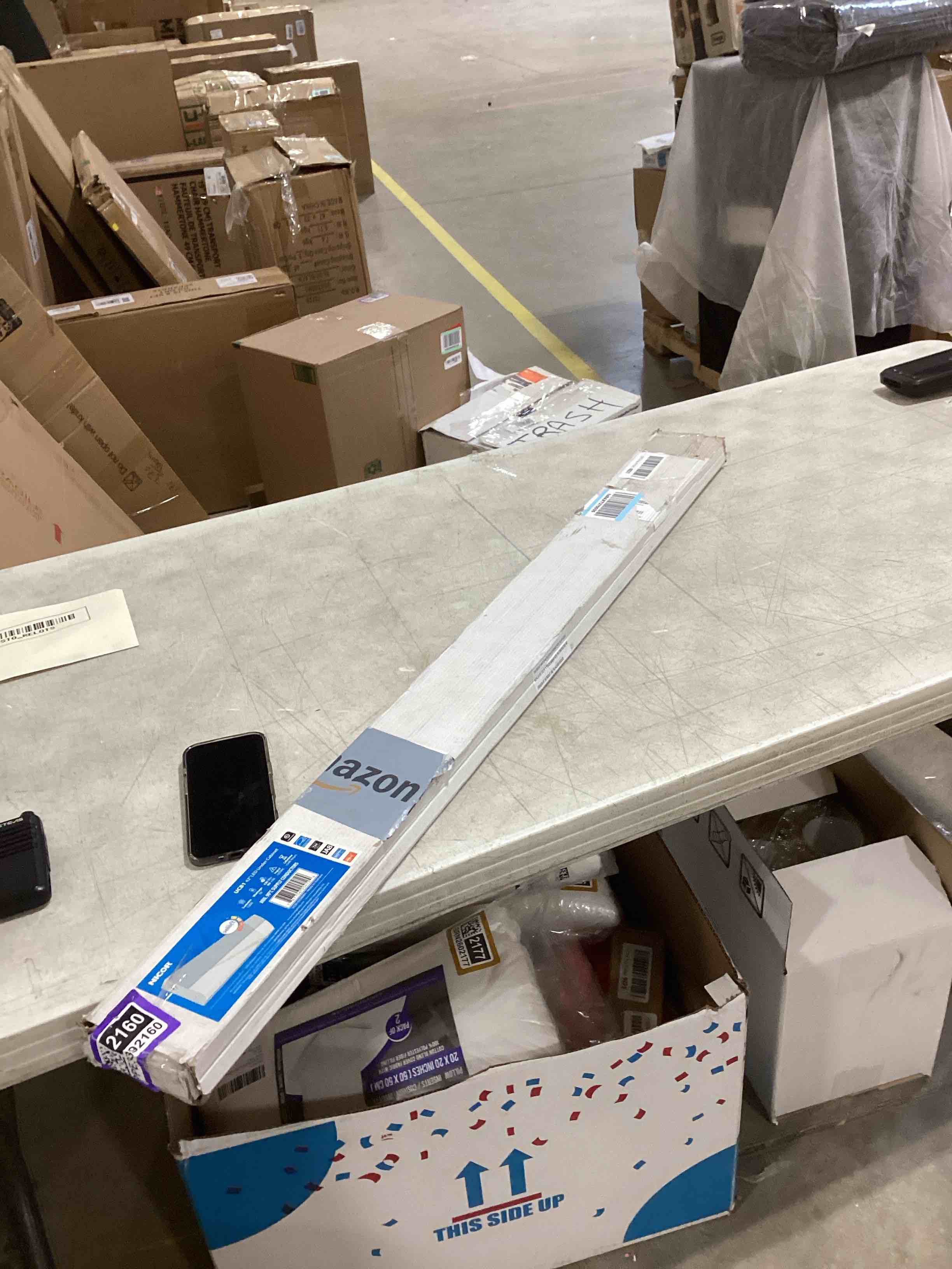 Condition photo showing As Is for 18” LED Direct Wire Under Cabinet Light - Dimmable Undercounter LED Lights for Kitchen - Selectable CCT 2700K-5000K, 612-648 Lumens, 9W - UCB Series Hardwired Under Cabinet Lighting by NICOR Lighting 18 No Switch