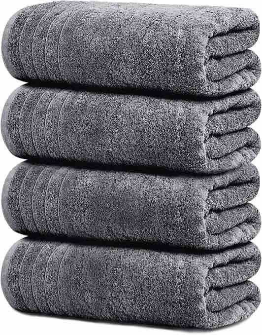 Condition photo showing As Is for Tens Towels Large Bath Towels, 100% Cotton, 30 x 60 Inches Extra Large Bath Towels, Lighter Weight, Quicker to Dry, Super Absorbent, Perfect Bathroom Towels (Pack of 4, Dark Grey)