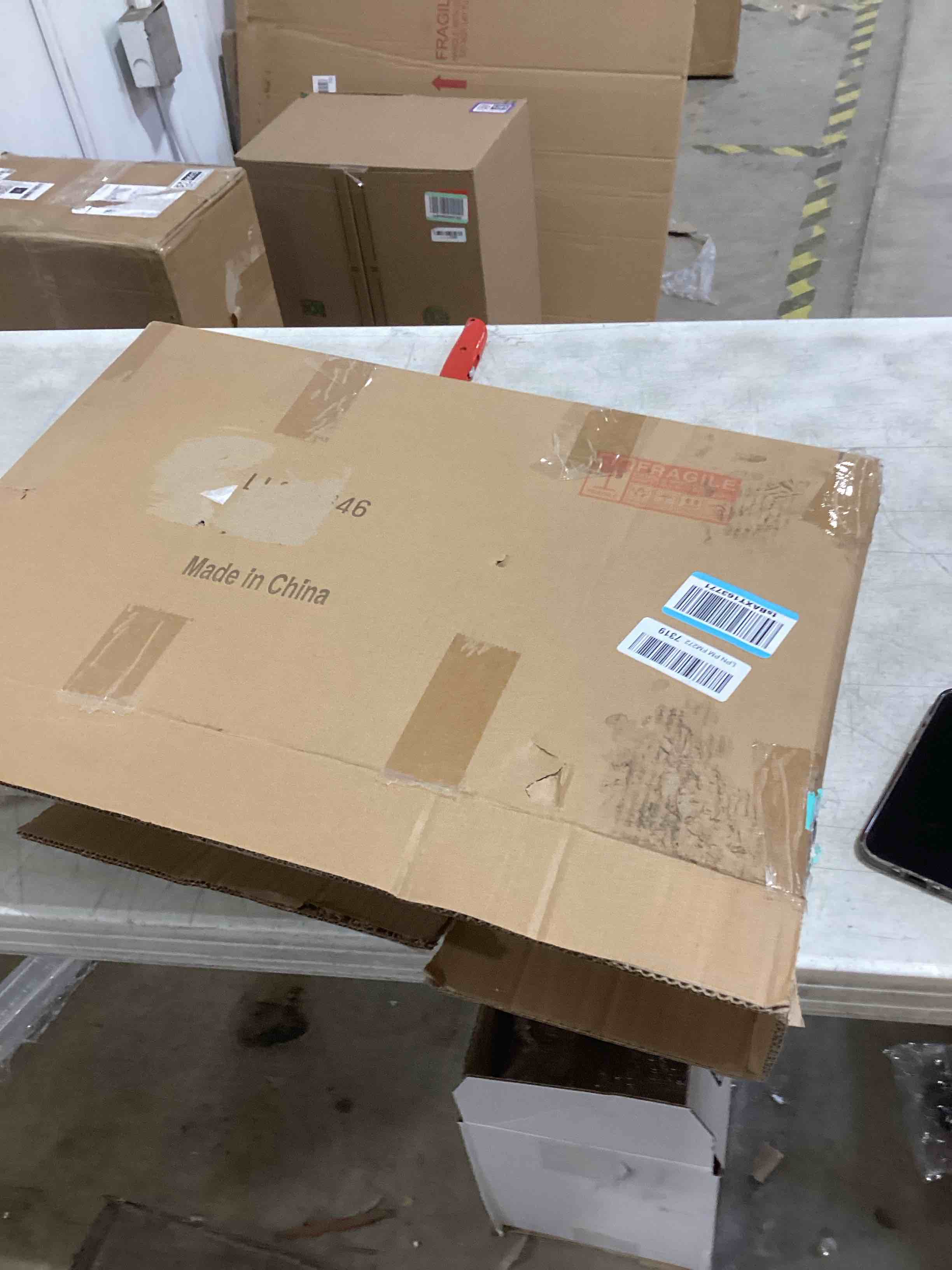 Condition photo showing As Is for Sintosin Antique Arendahl Glam Ornate Oval Mirror 24" X 14", Hanging Distressed White Vintage Mirrors for Wall Decor Living Room, Wood Mirrors for Bathroom Entryway, Horizontal or Vertical